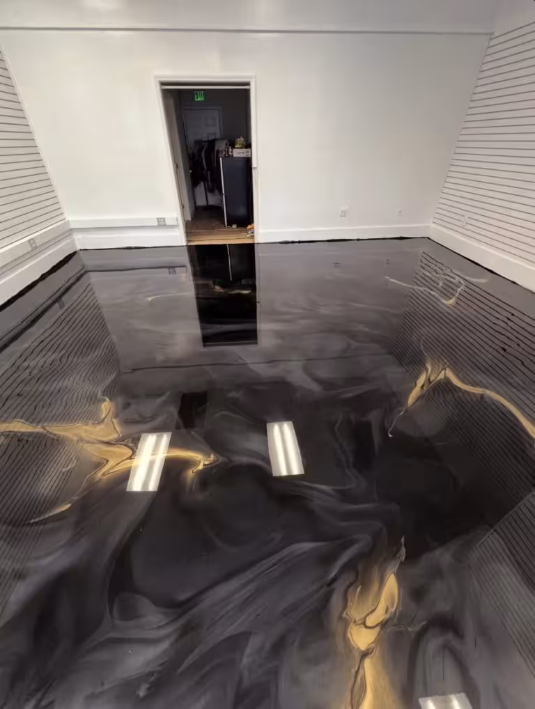Metallic Epoxy Flooring installed by Secure Coatings
